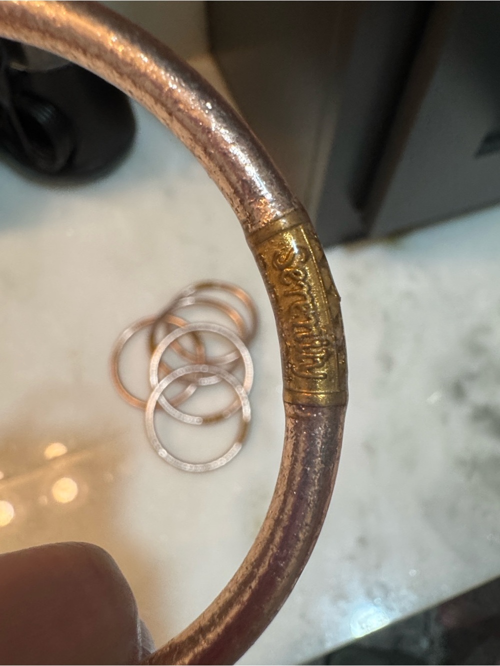 BuDhaGirl Stacked Metallic Bangle Bracelet -champagne with Gold Accents - Picture 5 of 7